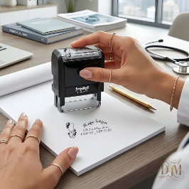 モダンフローラルピンクローズステートスコープ卒業式 セルフインキングスタンプ