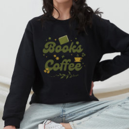 モダンフローラル 本とコーヒー好きなブックラバー向け スウェットシャツ