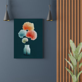 モダンフローラル | 水彩のあじさい (11" x 14") キャンバスプリント