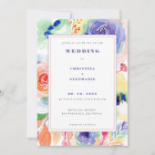 モダンフローラレインボーLGBTQプライド結婚ズ 招待状 (正面)