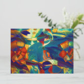 モダンフローラレッドブルーライン抽象芸術アー絵画ト シーズンカード (スタンド正面)