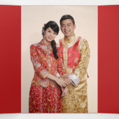 モダンフローラ二重西中国の結婚海 三つ折り招待状 (内部中)