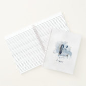 モダンフローラ個人モノグラム文字L青金ゴールド ノートブック (内部)