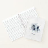 モダンフローラ個人モノグラム文字M青金ゴールド ノートブック (内部)