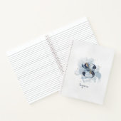 モダンフローラ個人モノグラム文字S青金ゴールド ノートブック (内部)