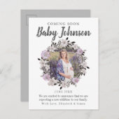 モダンフローラ写真の妊娠の発表 案内ポストカード (正面/裏面)