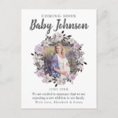 モダンフローラ写真の妊娠の発表 案内ポストカード (正面)