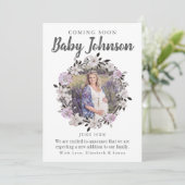 モダンフローラ写真の妊娠の発表 案内状 (スタンド正面)