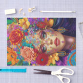 モダンフローラ切り離しティッシュペーパー 薄葉紙 (クラフト)