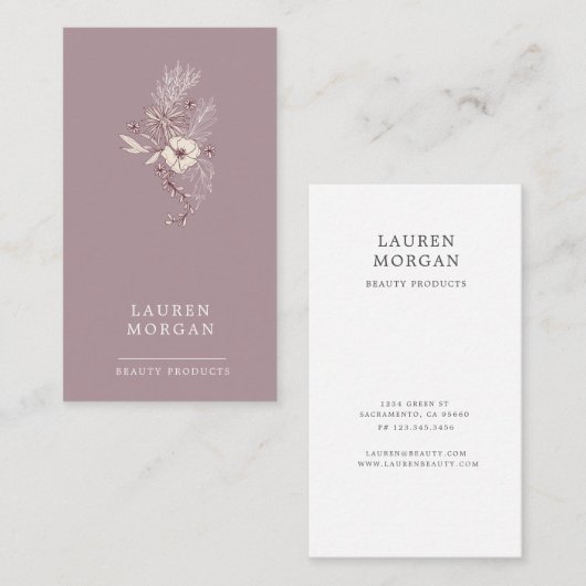 モダンフローラ名刺の作成 名刺 (正面/裏面)