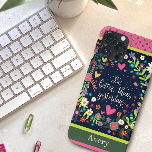 モダンフローラ名前をカスタムするおもしろい引用文 Case-Mate iPhoneケース