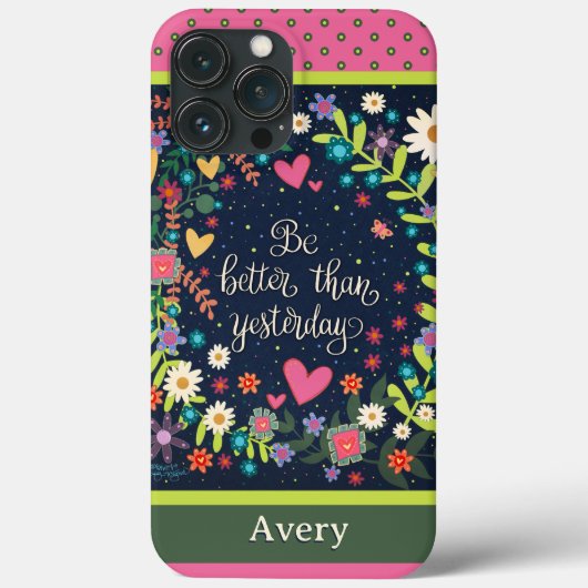 モダンフローラ名前をカスタムするおもしろい引用文 Case-Mate iPhoneケース (裏面)