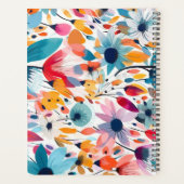 モダンフローラ名前をカスタムするカバー週間および毎月 プランナー手帳 (裏面)