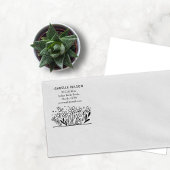 モダンフローラ名前をカスタムする差出人住所 ラバースタンプ