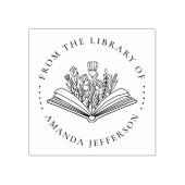 モダンフローラ名前をカスタムする ラバースタンプ (インプリント)