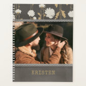 モダンフローラ国パーソナライズされたの写真名 プランナー手帳 (正面)