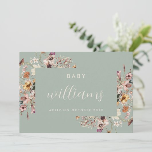 モダンフローラ妊娠告知カード 案内状 (スタンド正面)