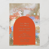 モダンフローラ婚約箔招待状 箔招待状 (正面)