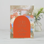 モダンフローラ婚約箔招待状 箔招待状 (立ち正面)