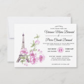 モダンフローラ宛先エッフェルタワー 招待状 (正面)