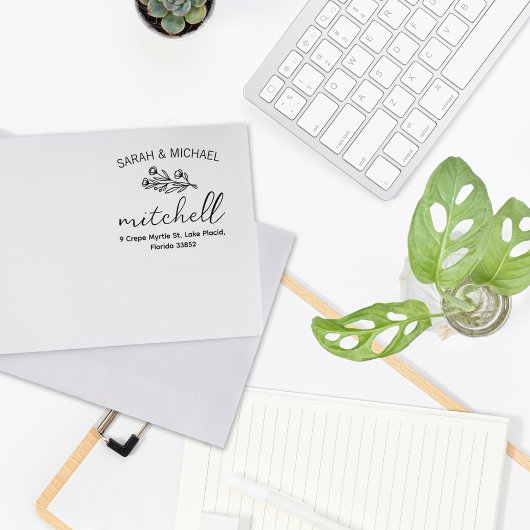 モダンフローラ対差出人住所 ラバースタンプ