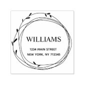 モダンフローラ差出人住所ファミリ名 セルフインキングスタンプ (デザイン)