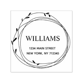 モダンフローラ差出人住所ファミリ名 セルフインキングスタンプ