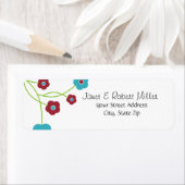 モダンフローラ差出人住所ラベル ラベル (インサイチュ)