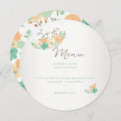 モダンフローラ感謝祭ディナーメニューカード 招待状 (正面/裏面)