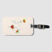 モダンフローラ抽象芸術アート花水彩 ラゲッジタグ (正面横)