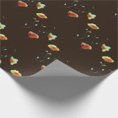 モダンフローラ抽象芸術アート花水彩 ラッピングペーパー (角)