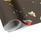 モダンフローラ抽象芸術アート花水彩 ラッピングペーパー (ロールコーナー)