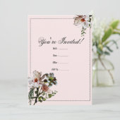 モダンフローラ招待状テンプレート 招待状 (スタンド正面)