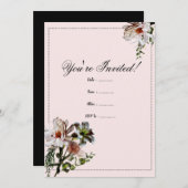 モダンフローラ招待状テンプレート 招待状 (正面/裏面)