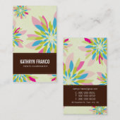 モダンフローラ明シンプルるい抽象芸術フラワーダリア 名刺 (正面/裏面)