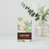 モダンフローラ明シンプルるい抽象芸術フラワーダリア 名刺 (スタンド正面)