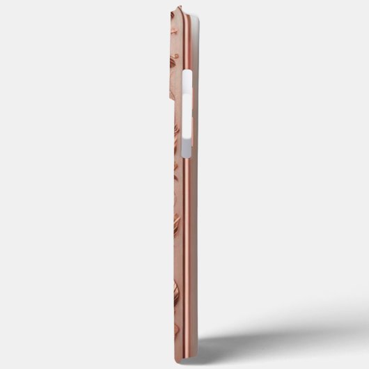 モダンフローラ曲線を持つエレガントバラ金ゴールド Case-Mate iPhoneケース (裏面 / 左)