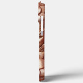 モダンフローラ曲線を持つエレガントバラ金ゴールド Case-Mate iPhoneケース (裏面 / 左)