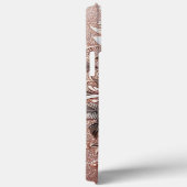 モダンフローラ曲線3を持つエレガントバラ金ゴールド Case-Mate iPhoneケース (裏面 / 右)