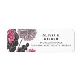 モダンフローラ木炭グレーのマベ結婚ピンク ラベル (正面)