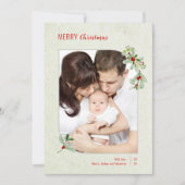 モダンフローラ枠メリークリスマスカード 招待状 (正面)