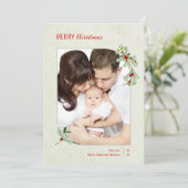 モダンフローラ枠メリークリスマスカード 招待状 (スタンド正面)