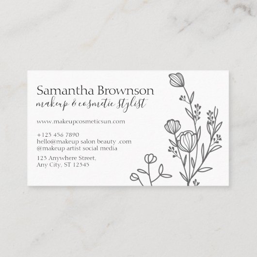 モダンフローラ枠 名刺 (裏面)