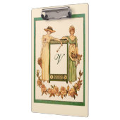 モダンフローラ植物色ピンクスタイリッシュ クリップボード (左)