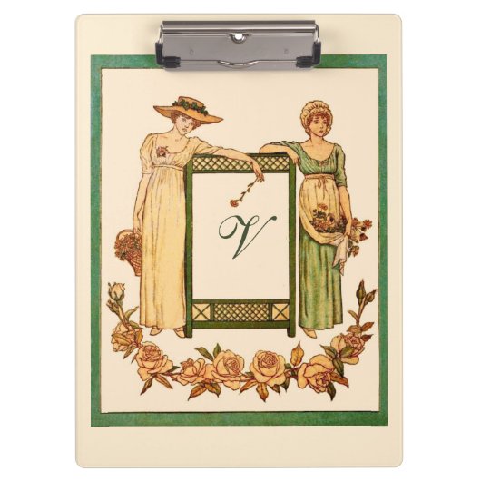 モダンフローラ植物色ピンクスタイリッシュ クリップボード (正面)