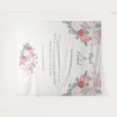 モダンフローラ水の色結婚の背景引用文 タペストリー (正面(横))