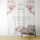 モダンフローラ水の色結婚の背景引用文 タペストリー (インサイチュ)