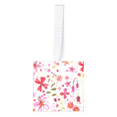 モダンフローラ水の色 キューブオーナメント (正面)