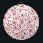 モダンフローラ水の色 ダーツボード<br><div class="desc">明るく幸せな水の色の野花葉と、激しく絵画成長し過ぎた庭の。庭師、自然愛好家、快適に最適。オリジナルアートby Nic Squirrell.</div>