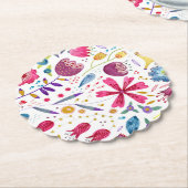 モダンフローラ水の色 ペーパーコースター (アングル)